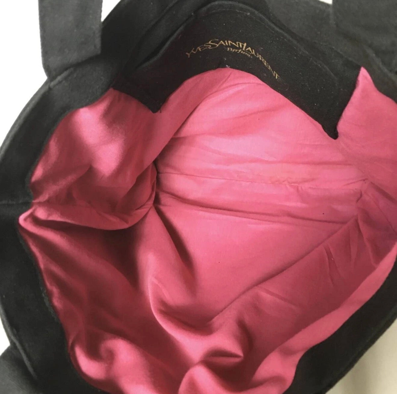 Yves Saint Laurent (YSL) Black Canvas Tote with Gold Monogram