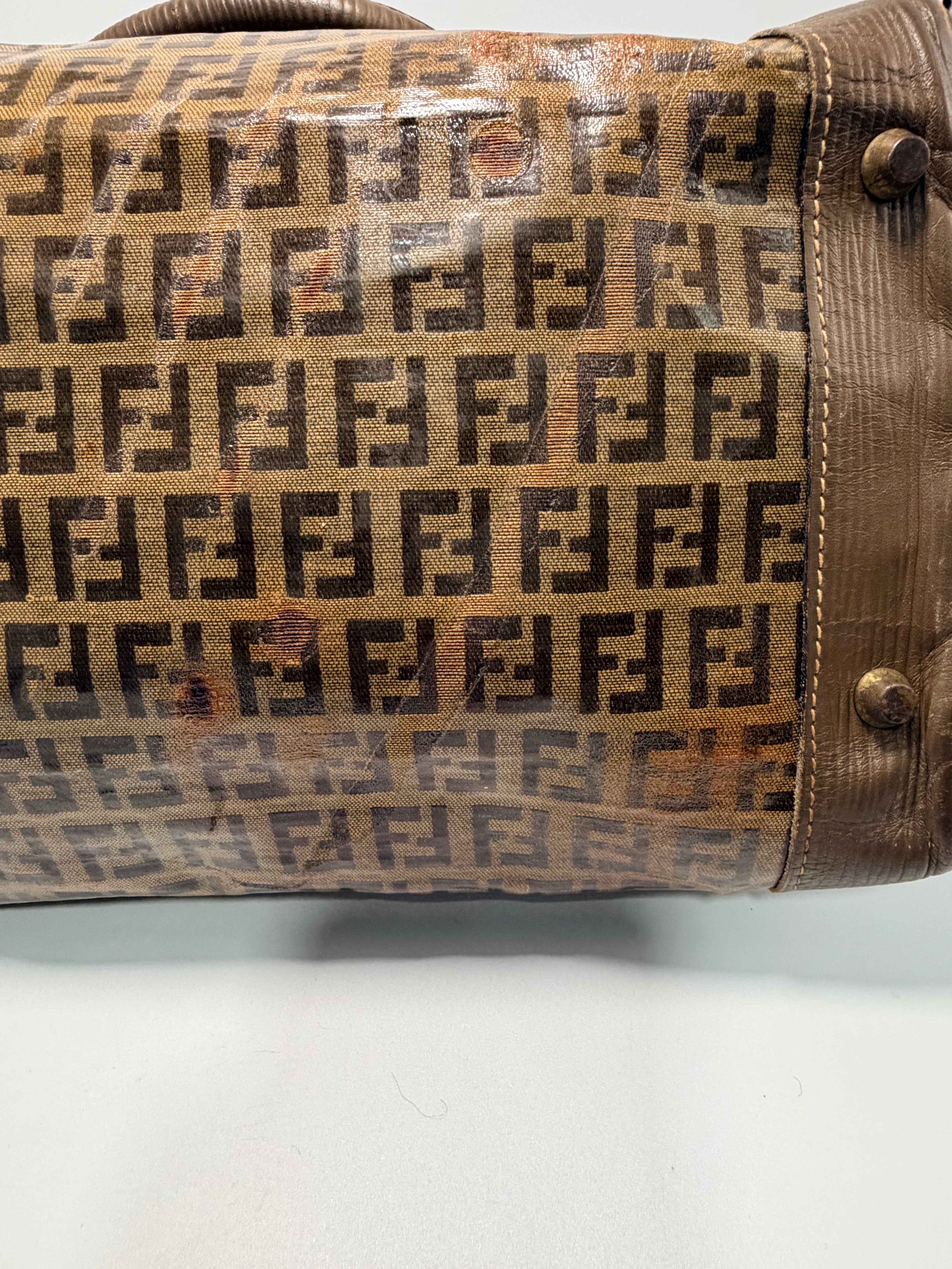 Fendi Vintage Zucca Coated Canvas Boston Bag (Small)