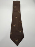 Burberrys Vintage Silk Tie – Brown Pheasant Motif