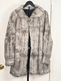 Vintage Rabbit Fur Coat – Silver Gray (Large / XL)