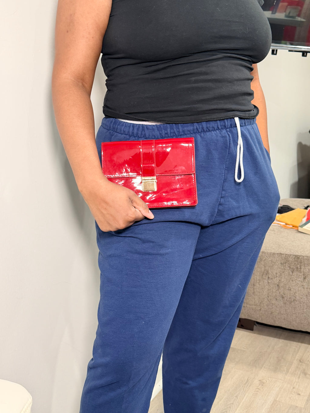 MIU MIU Red Patent Leather Clutch – High Gloss Statement