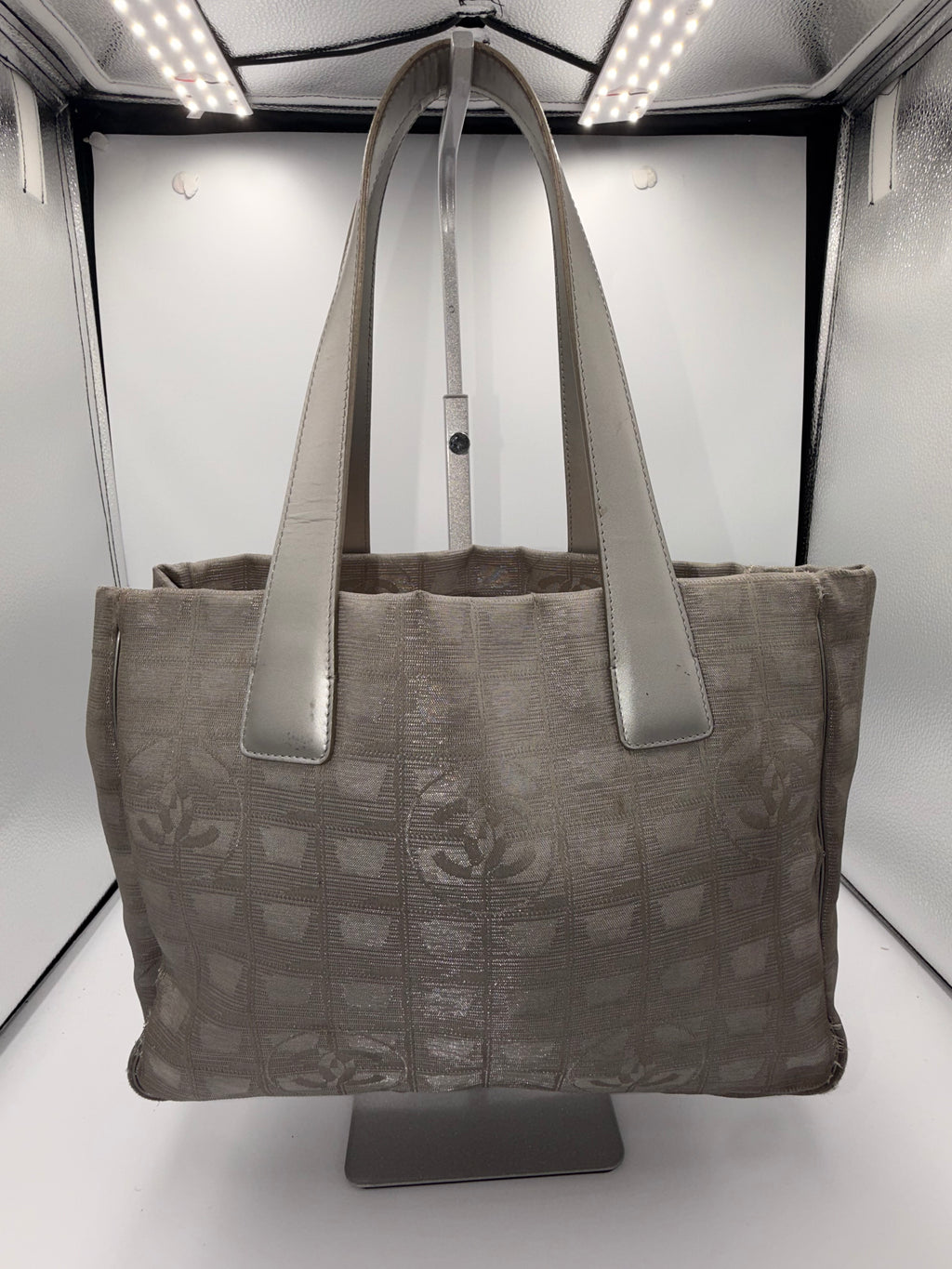 Chanel Silver Travel Line CC Tote Bag