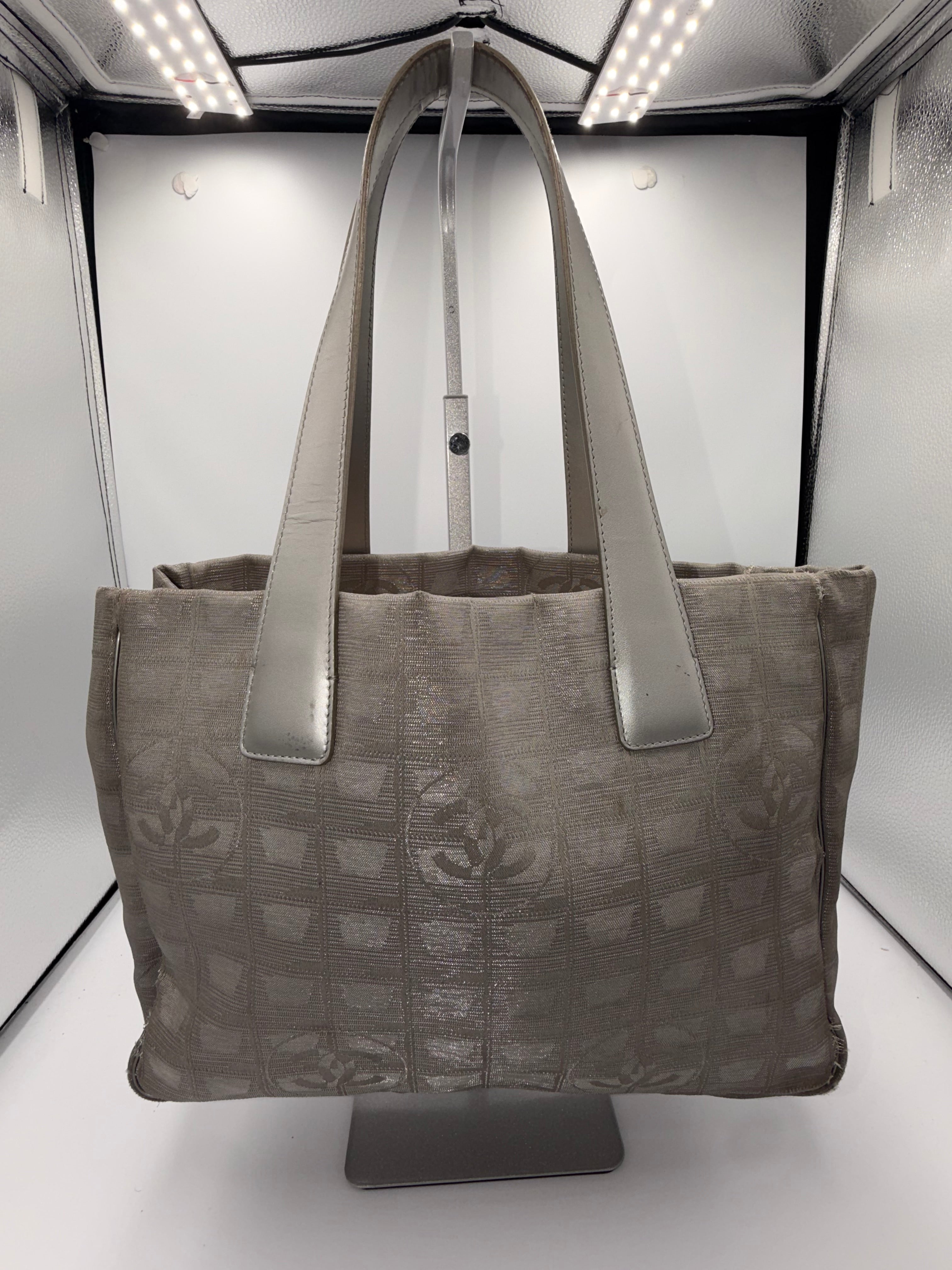 Chanel Silver Travel Line CC Tote Bag