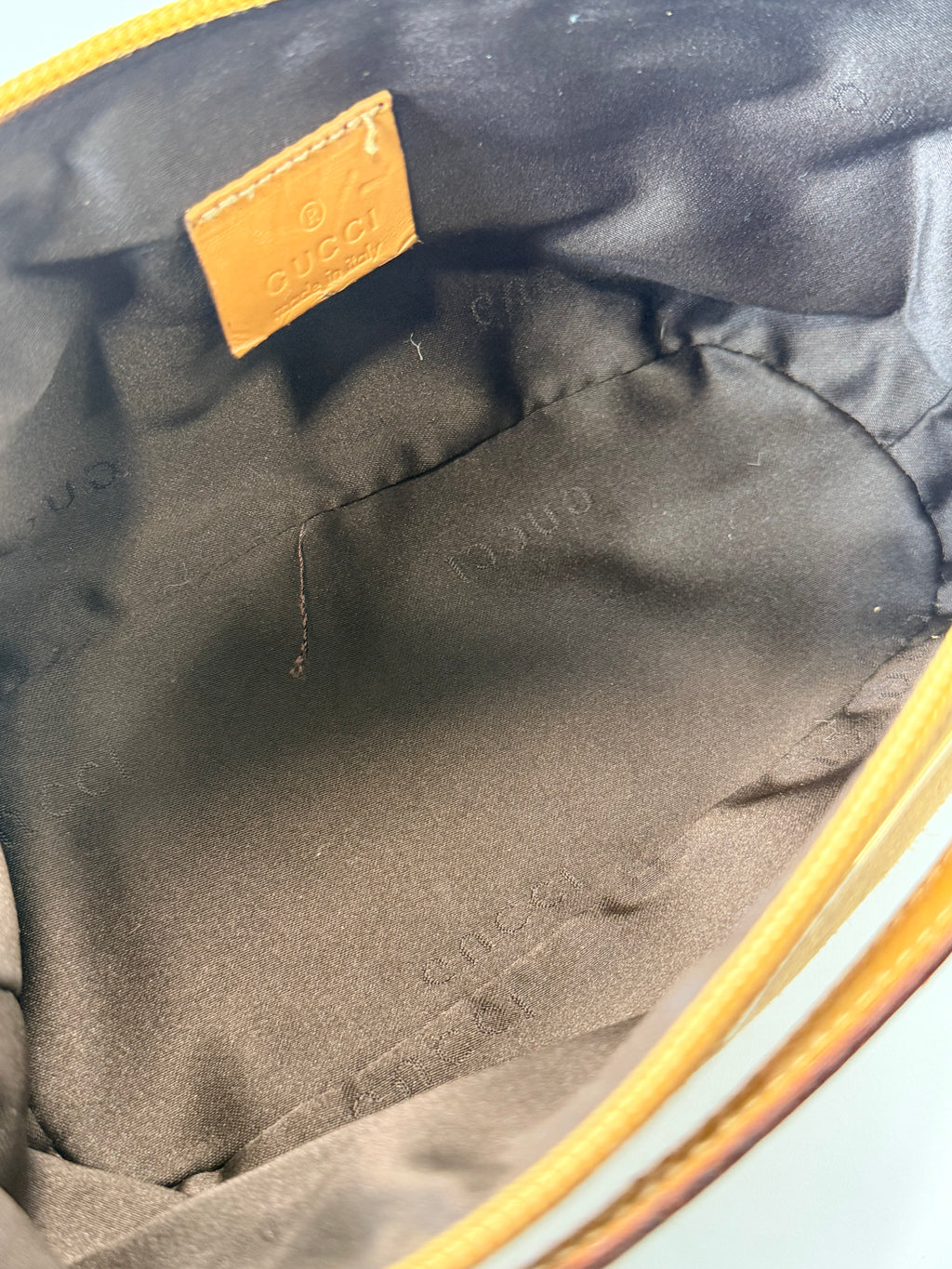 Vintage Gucci Suede Mini Shoulder Bag — Camel Brown