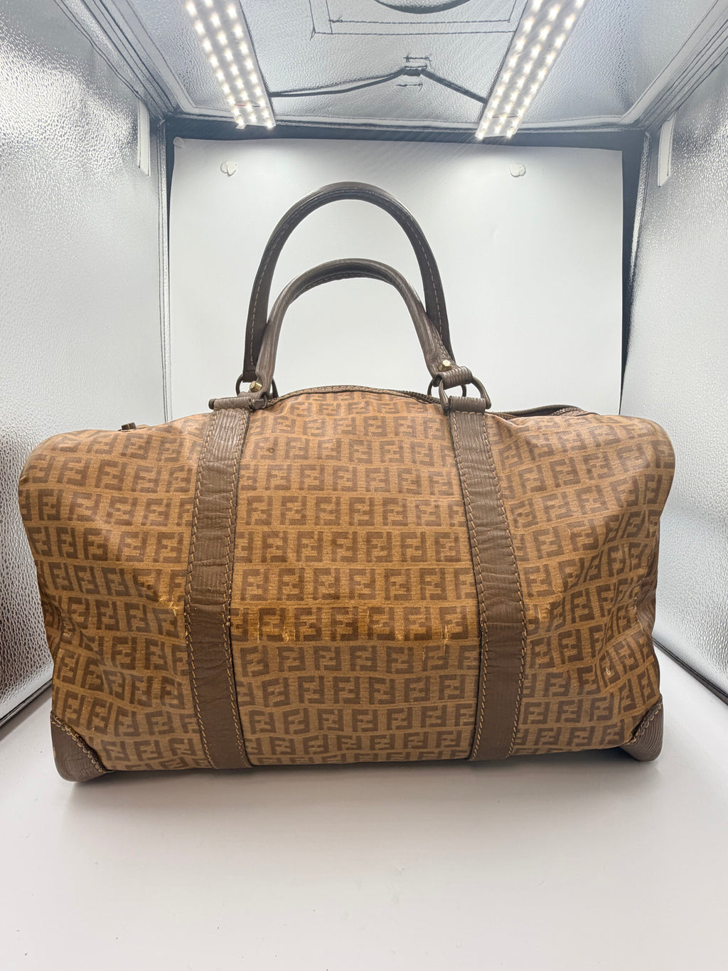 Fendi Vintage Zucca Monogram Boston Bag – Brown