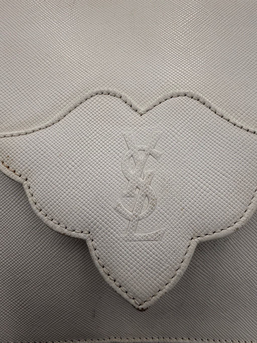 Yves Saint Laurent White Leather Clutch