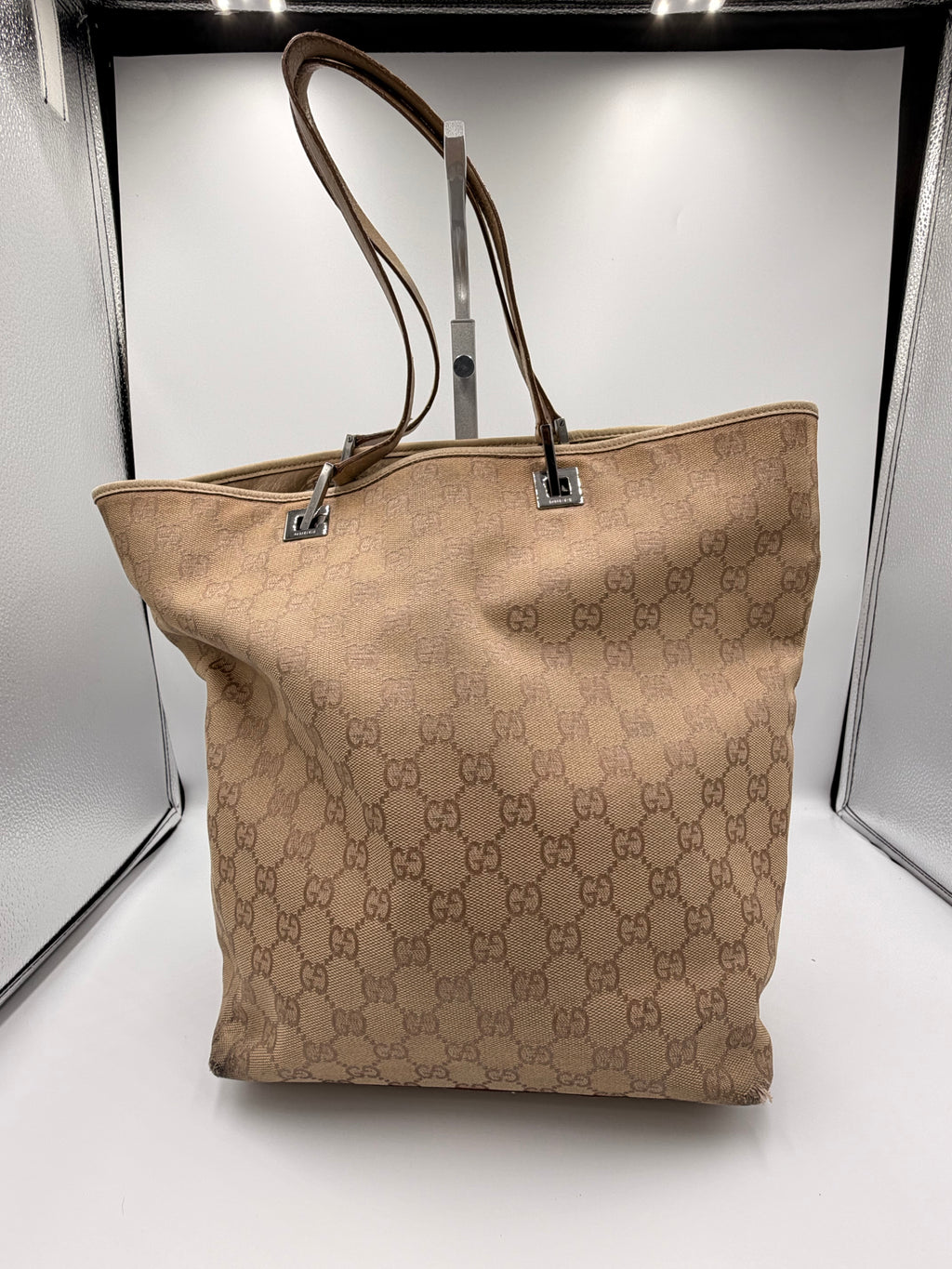Gucci GG Canvas Tote (Beige/Brown)