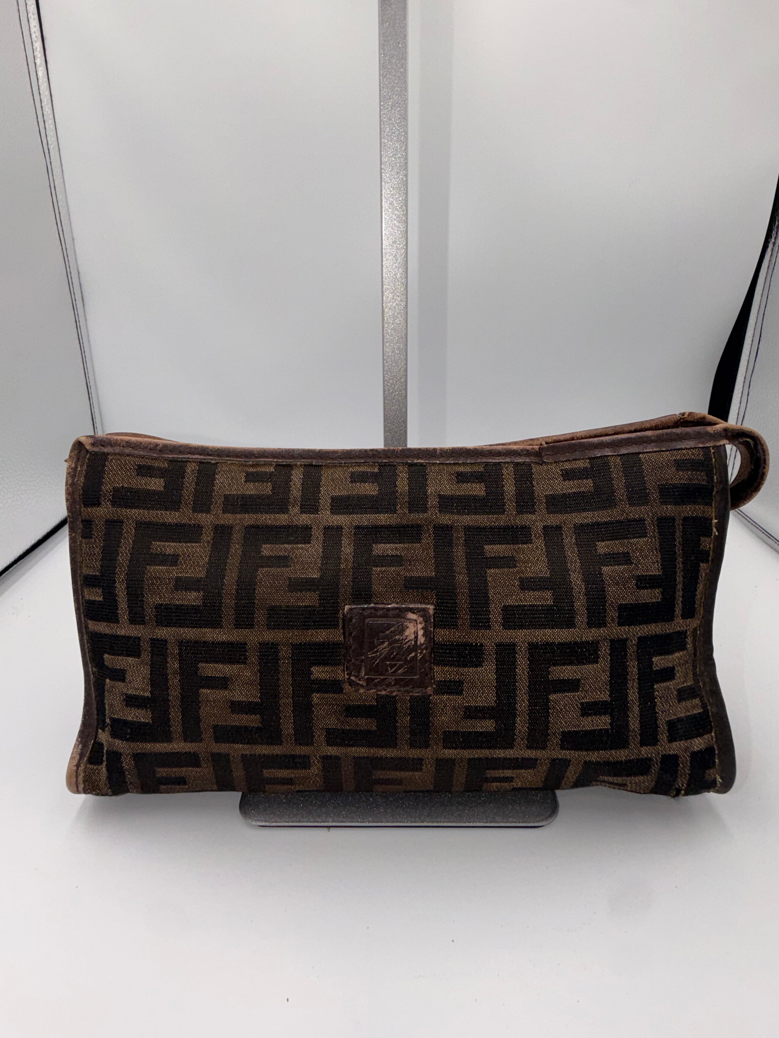 Fendi Zucca Canvas Cosmetic Pouch / Clutch