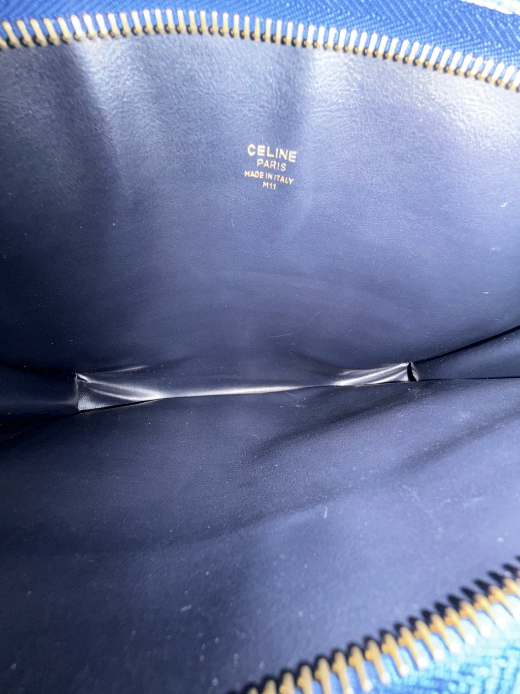 Celine Vintage Blue Leather Clutch