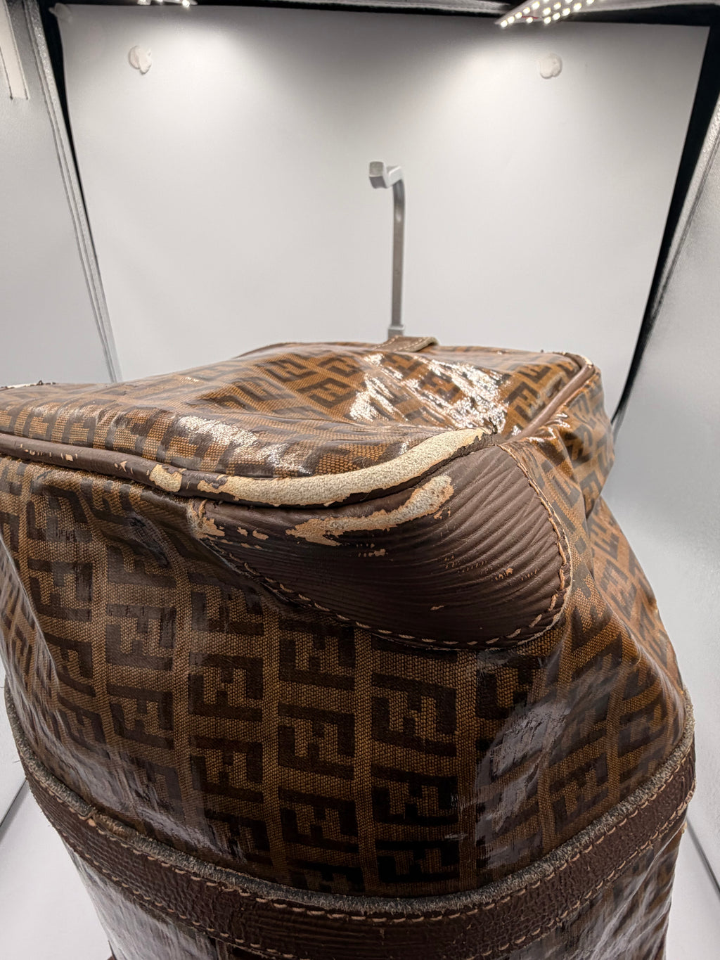 Fendi Zucca Coated Canvas Boston Bag/ Travel Bag
