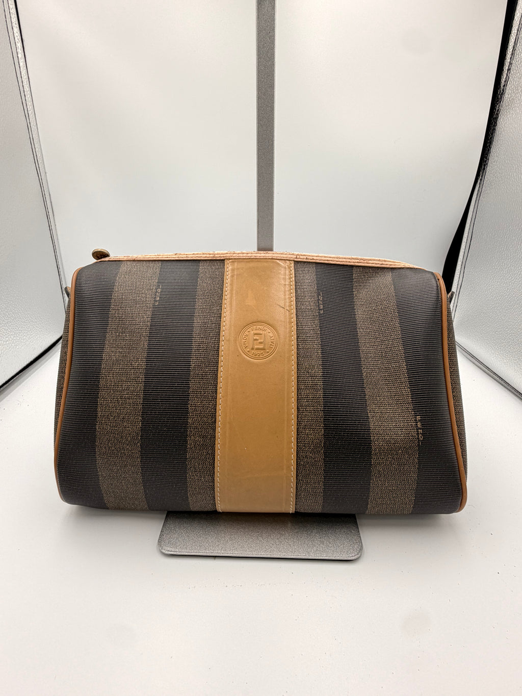 Fendi Pequin Stripe Clutch / Cosmetics Pouch