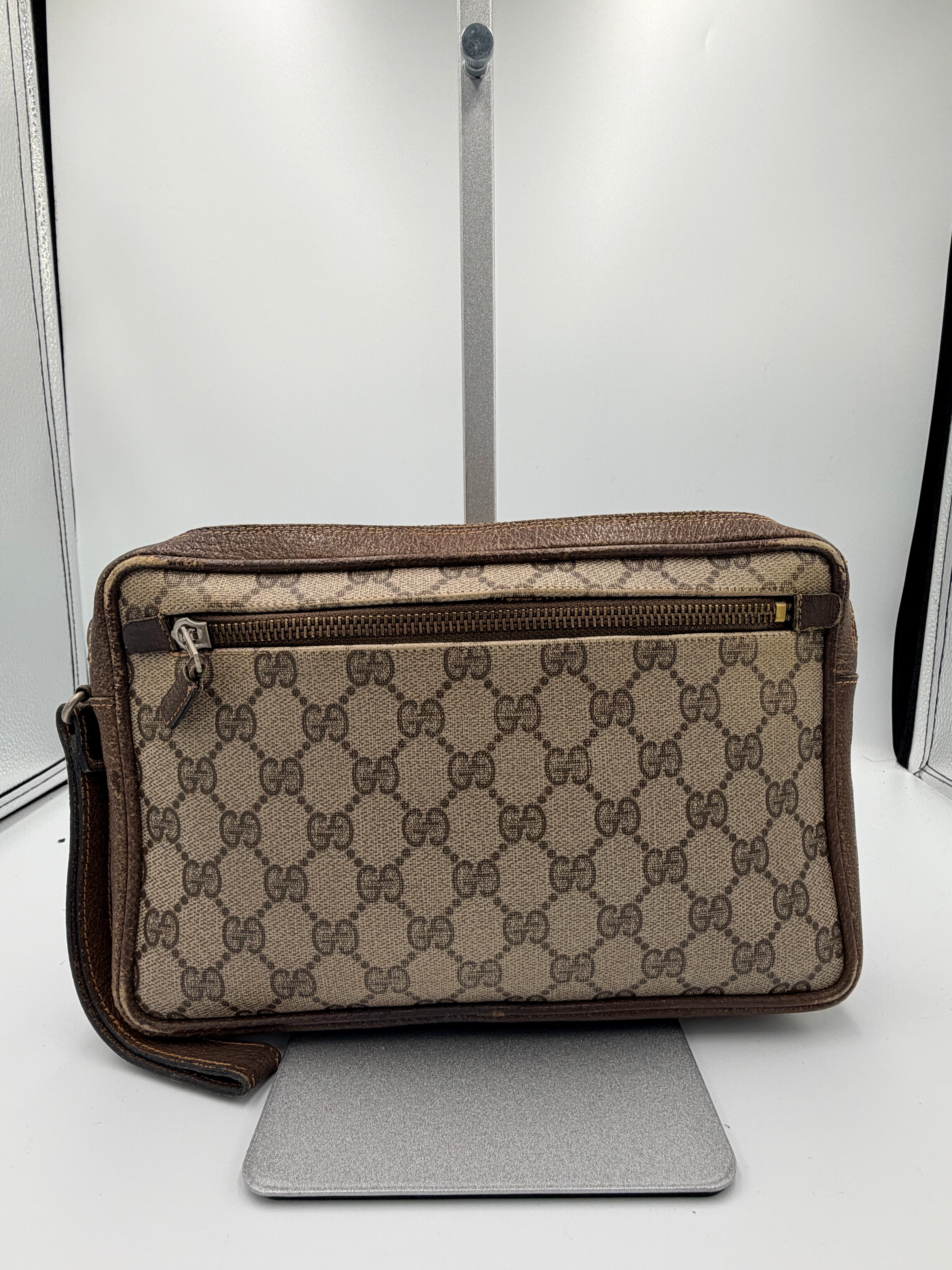 Gucci GG Supreme Web Wristlet Clutch