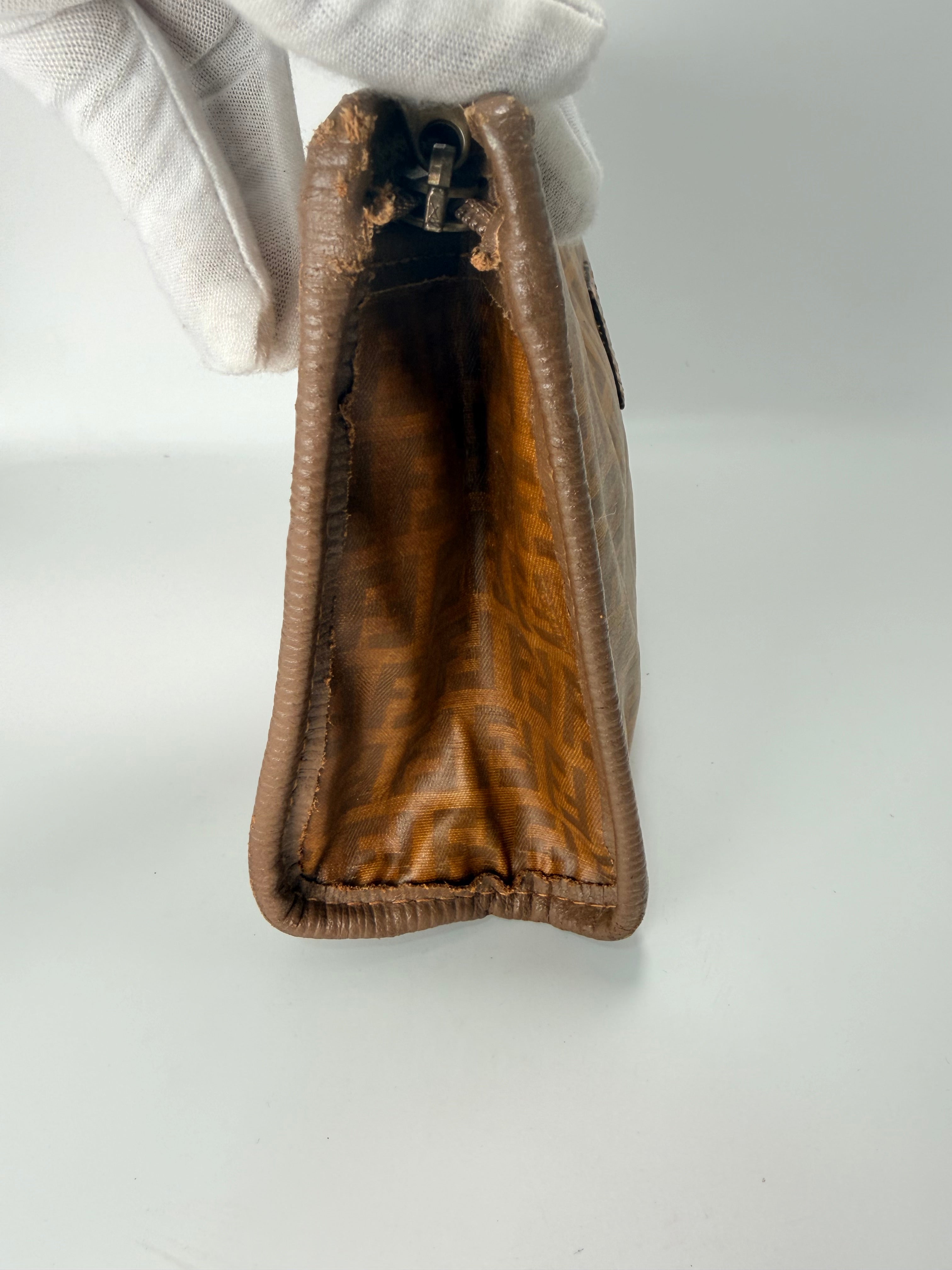 Vintage Fendi Zucca Canvas Pouch / Clutch