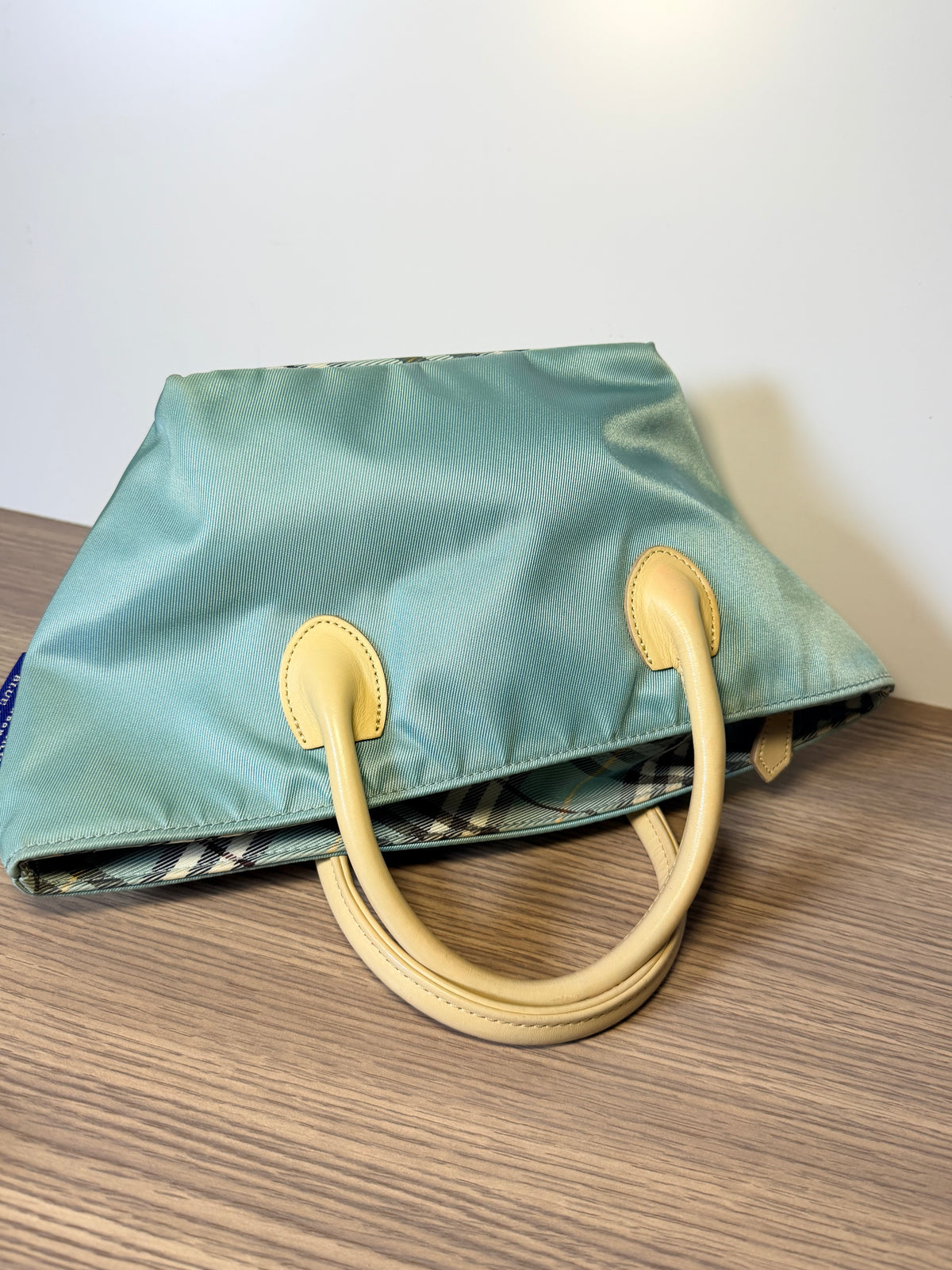 Burberry Blue Label Nova Check Aqua Blue Mini Tote Bag