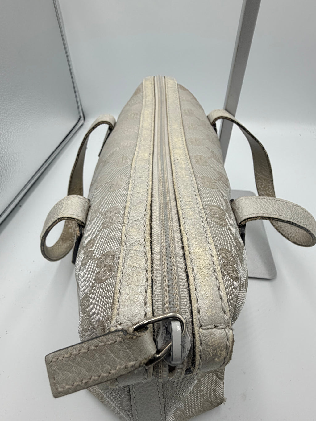 Gucci GG Canvas Mini Boston Bag - Silver