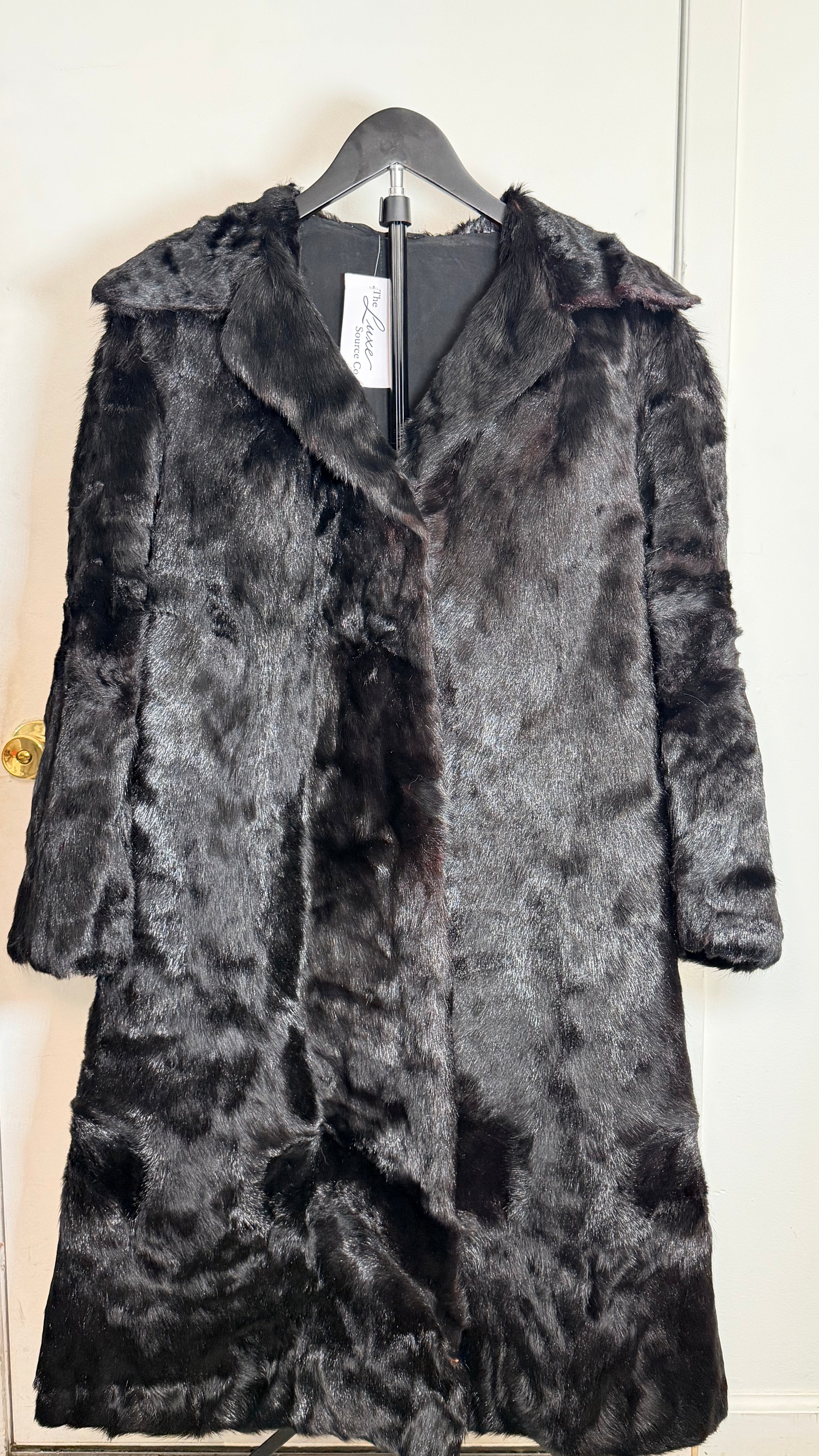 Vintage Black Mink Fur Coat – Large / XL 002