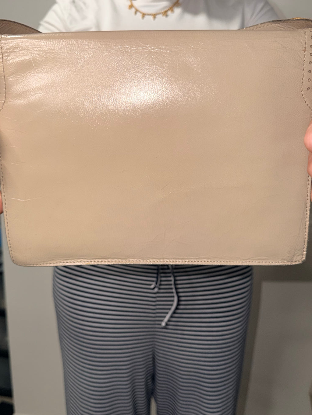 Yves Saint Laurent Leather & Woven Shoulder Bag