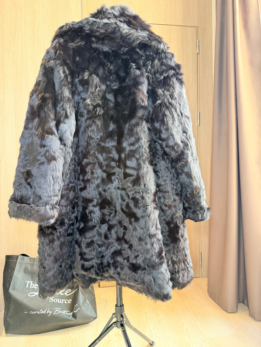 Vintage Black Persian Lamb Fur Coat – XL-019