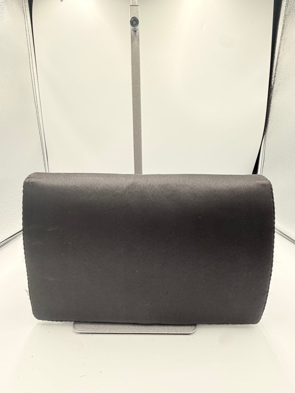 Yves Saint Laurent Vintage Black Satin Evening Clutch