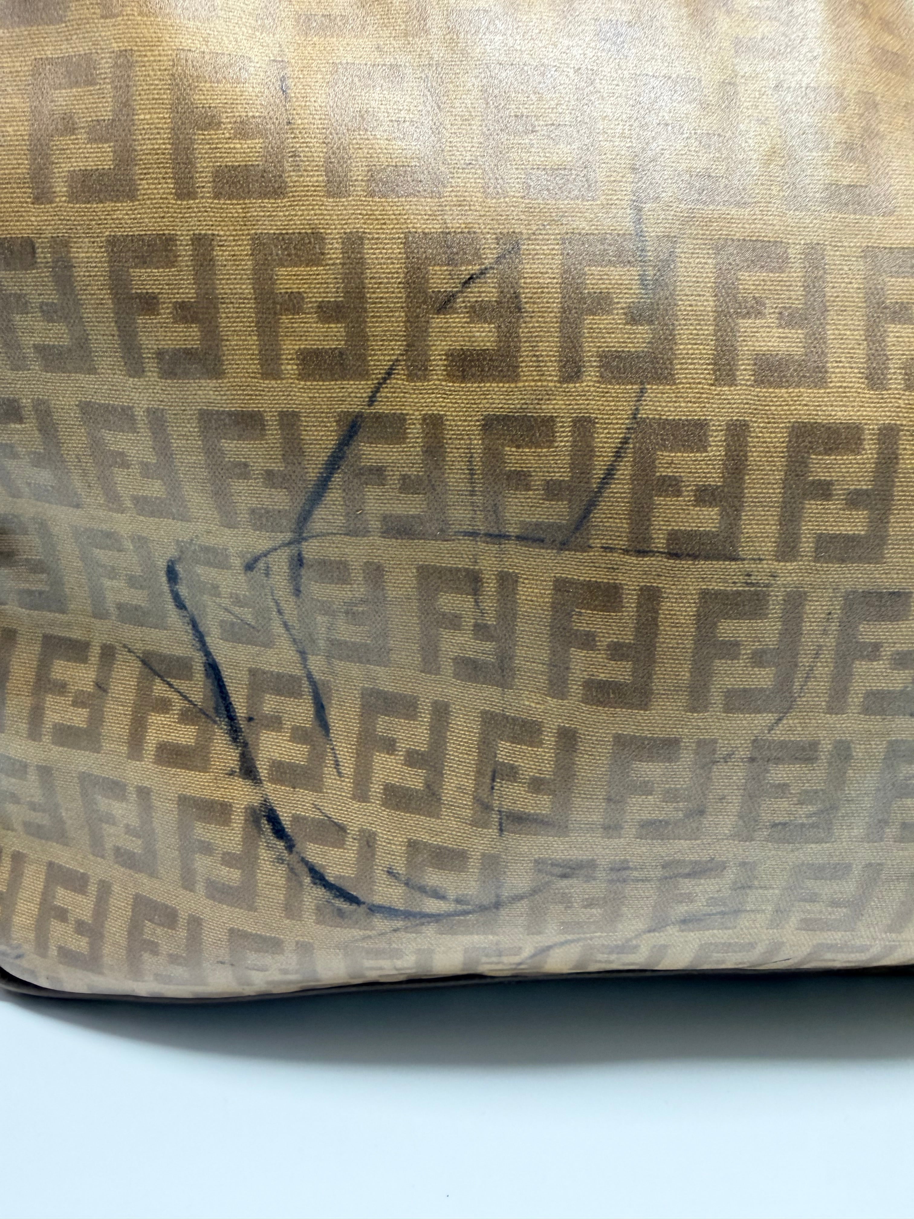 Fendi Vintage Zucca Crossbody Messenger Bag