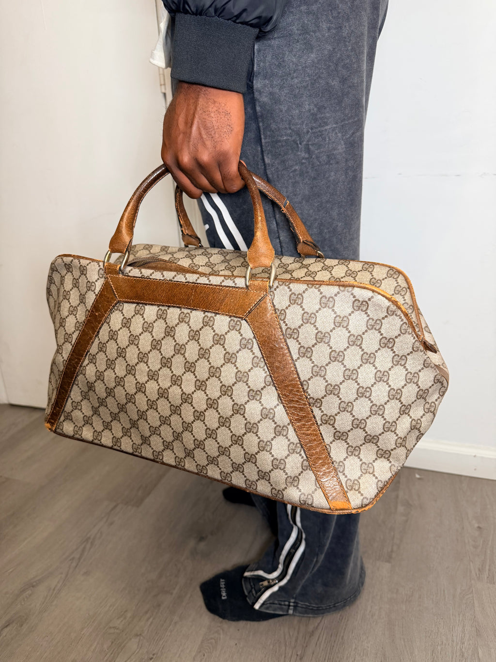 Gucci Vintage Travel Bag – Brown Leather & Monogram