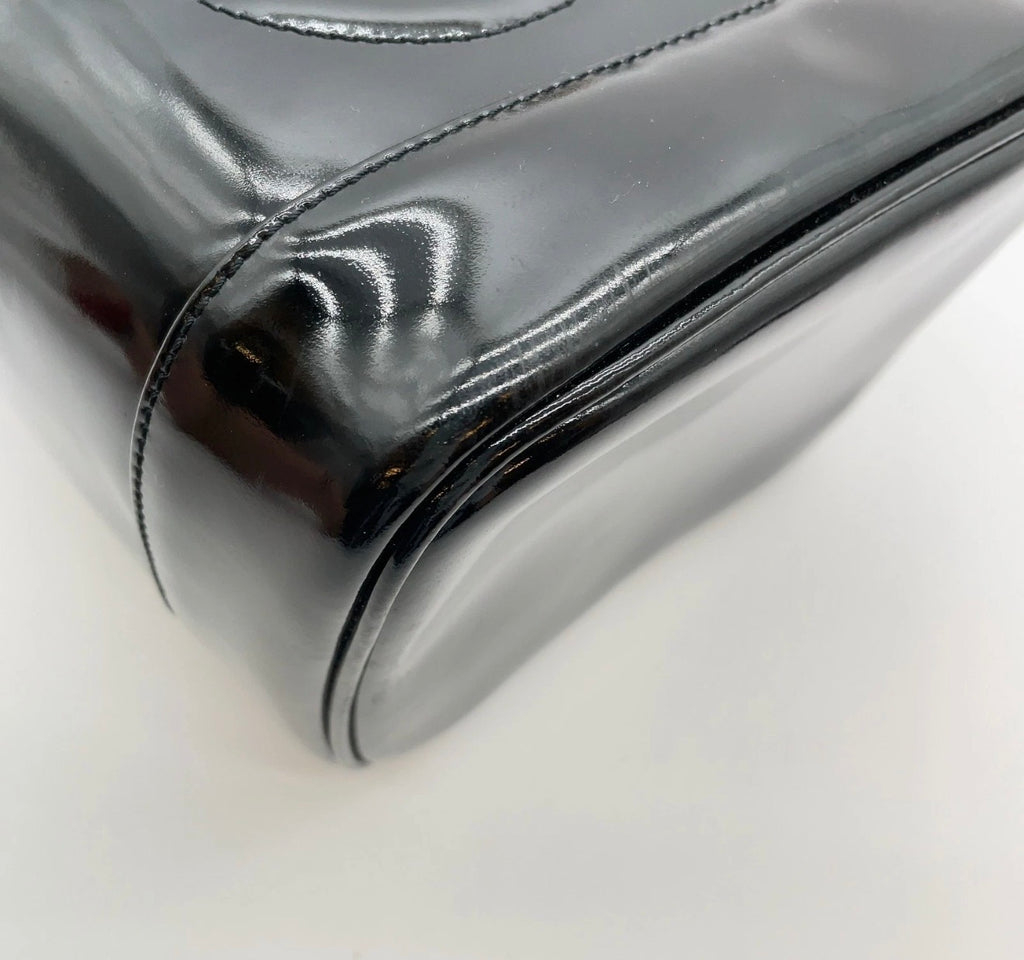 Chanel Black Patent Leather XL CC Vanity Case