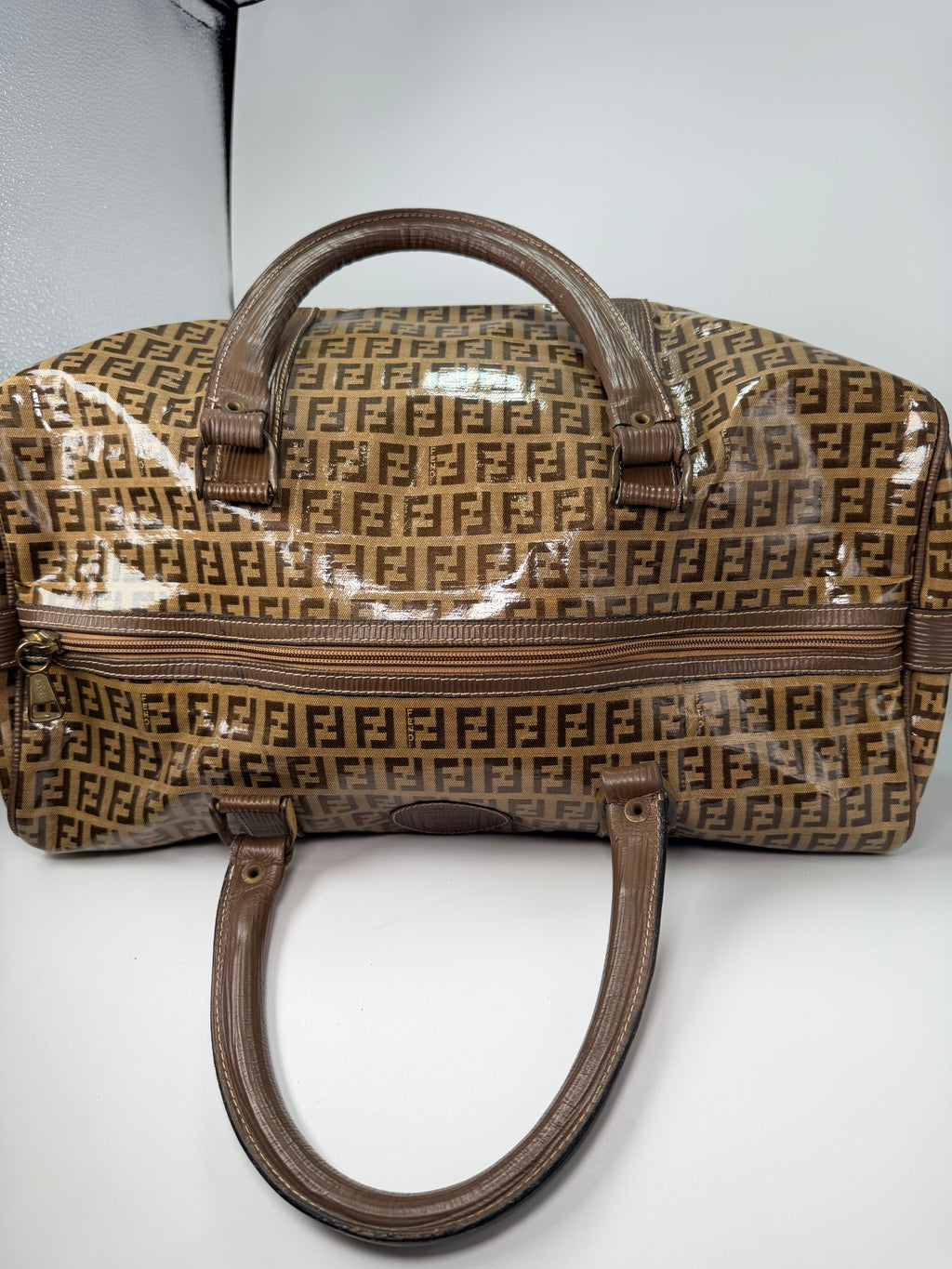Fendi Coated Canvas Boston Bag