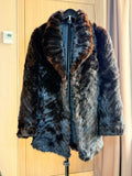 Vintage Dark Brown Sheared Beaver Fur Coat – Large - 026
