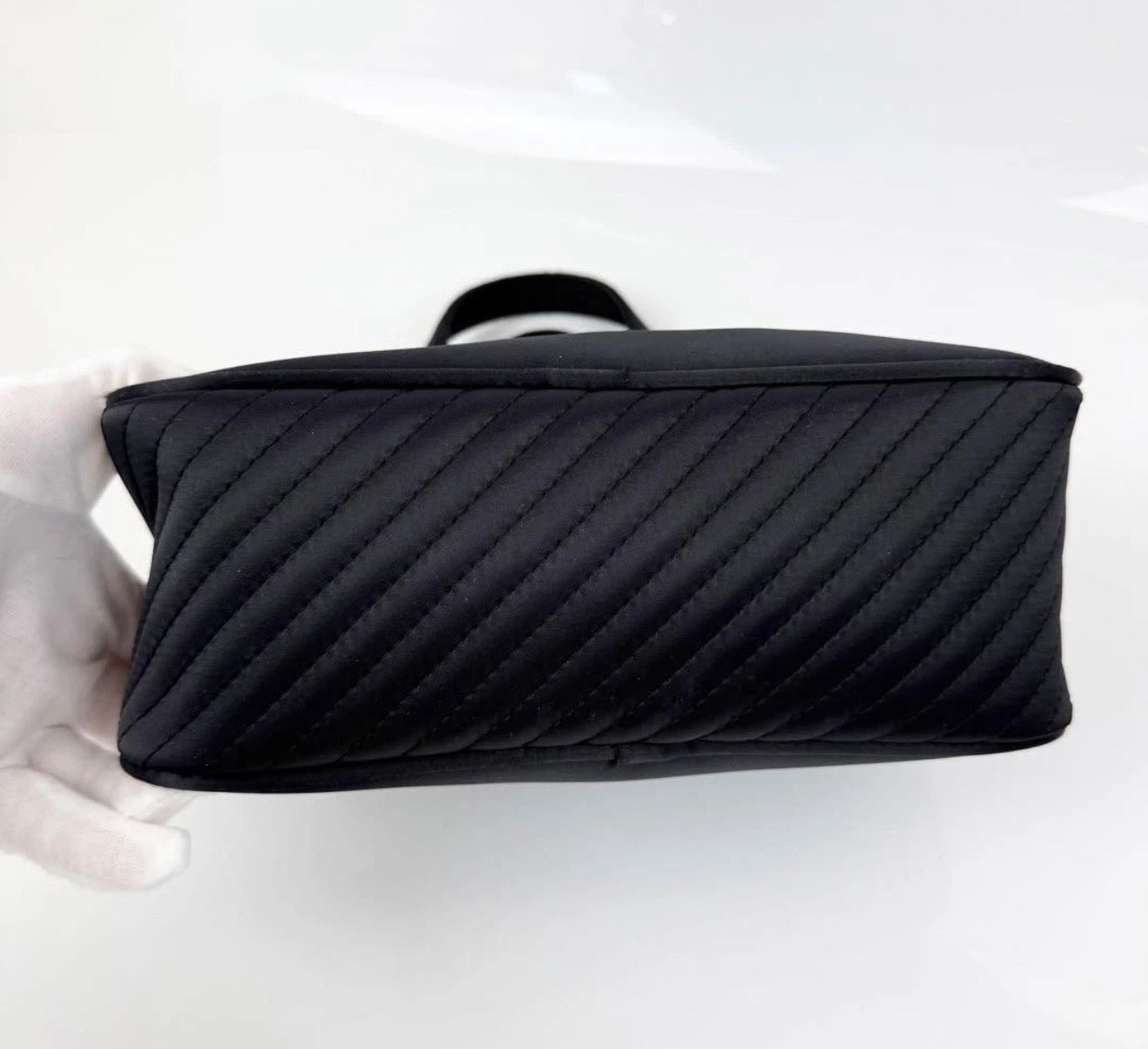 Yves Saint Laurent YSL Black Nylon Quilted Mini Tote Bag