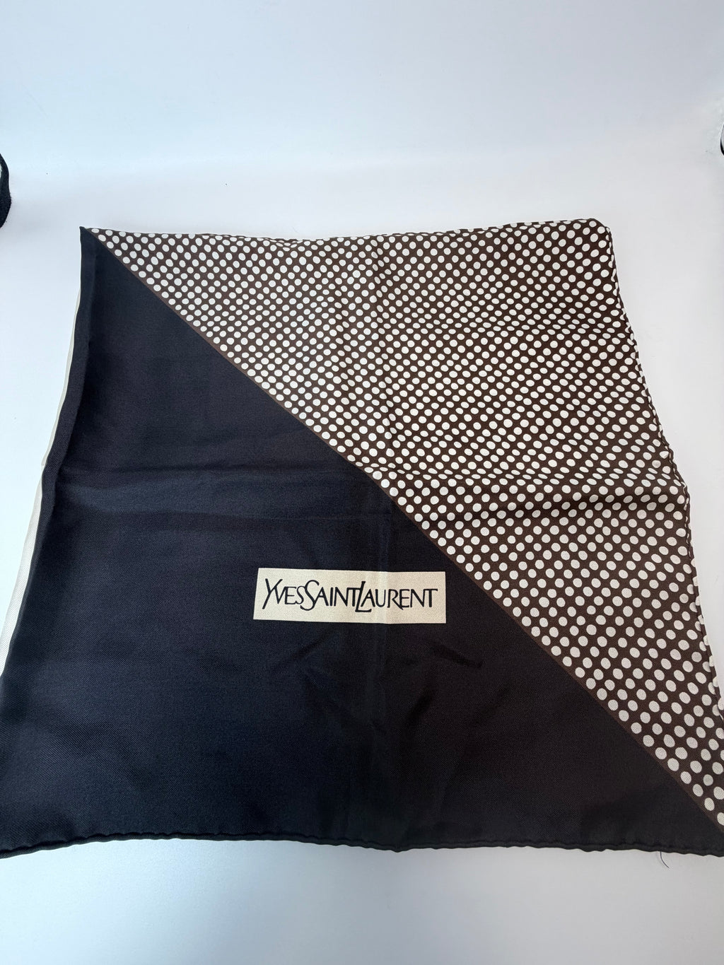 Yves Saint Laurent Silk Scarf – Polka Dot Colorblock