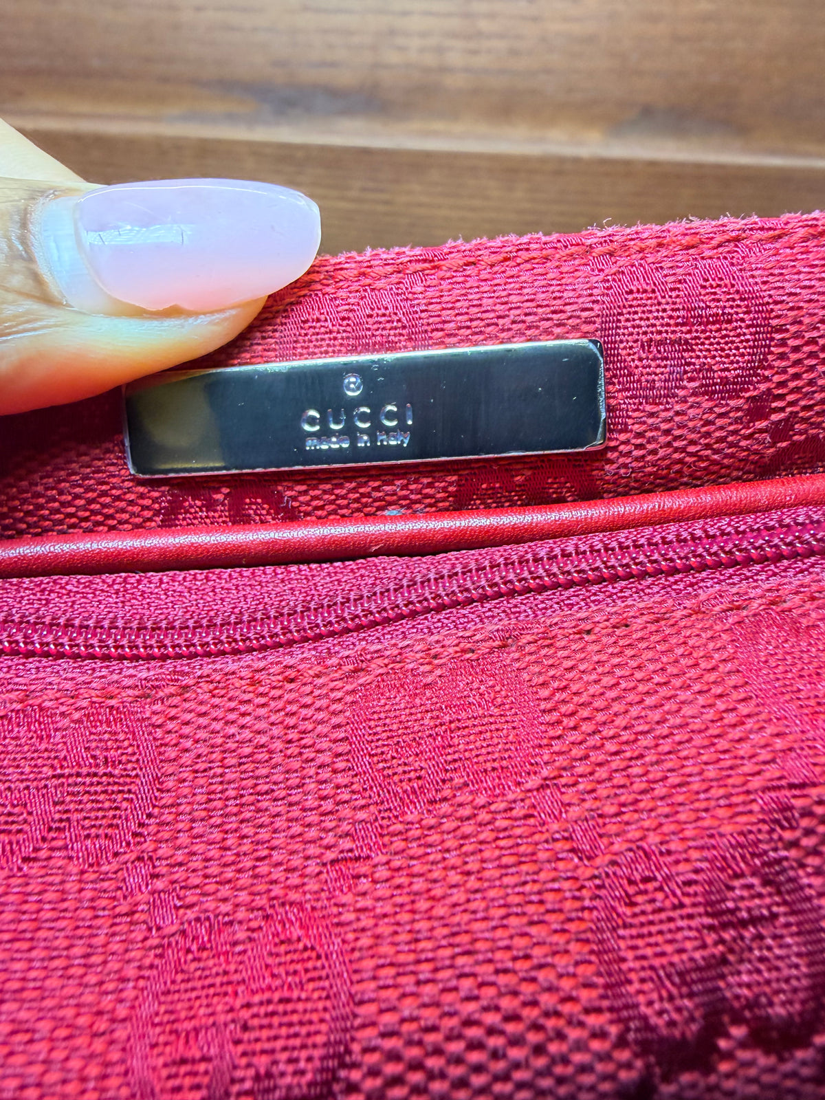 Gucci Red GG Monogram Vanity Case