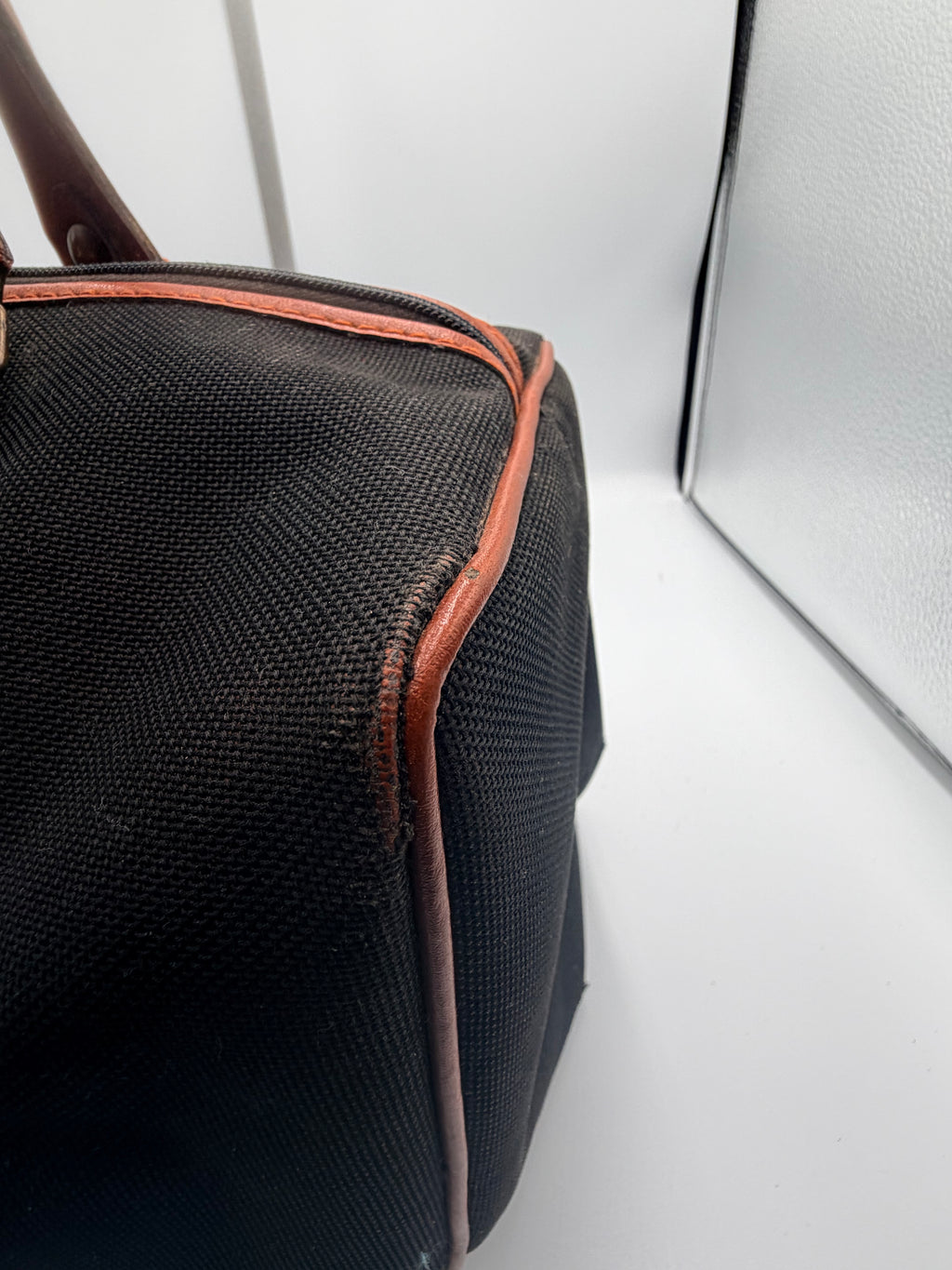 Yves Saint Laurent YSL Black Canvas Boston Bag