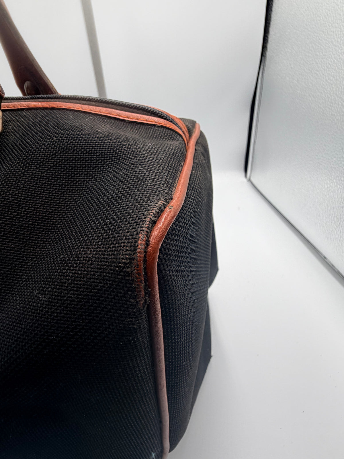 Yves Saint Laurent YSL Black Canvas Boston Bag