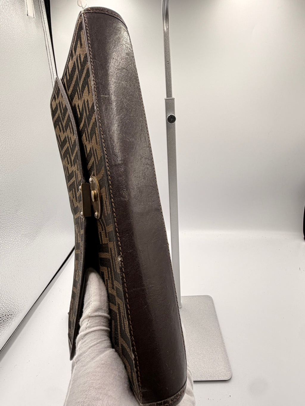 Fendi Zucca Canvas Portfolio Clutch Wristlet