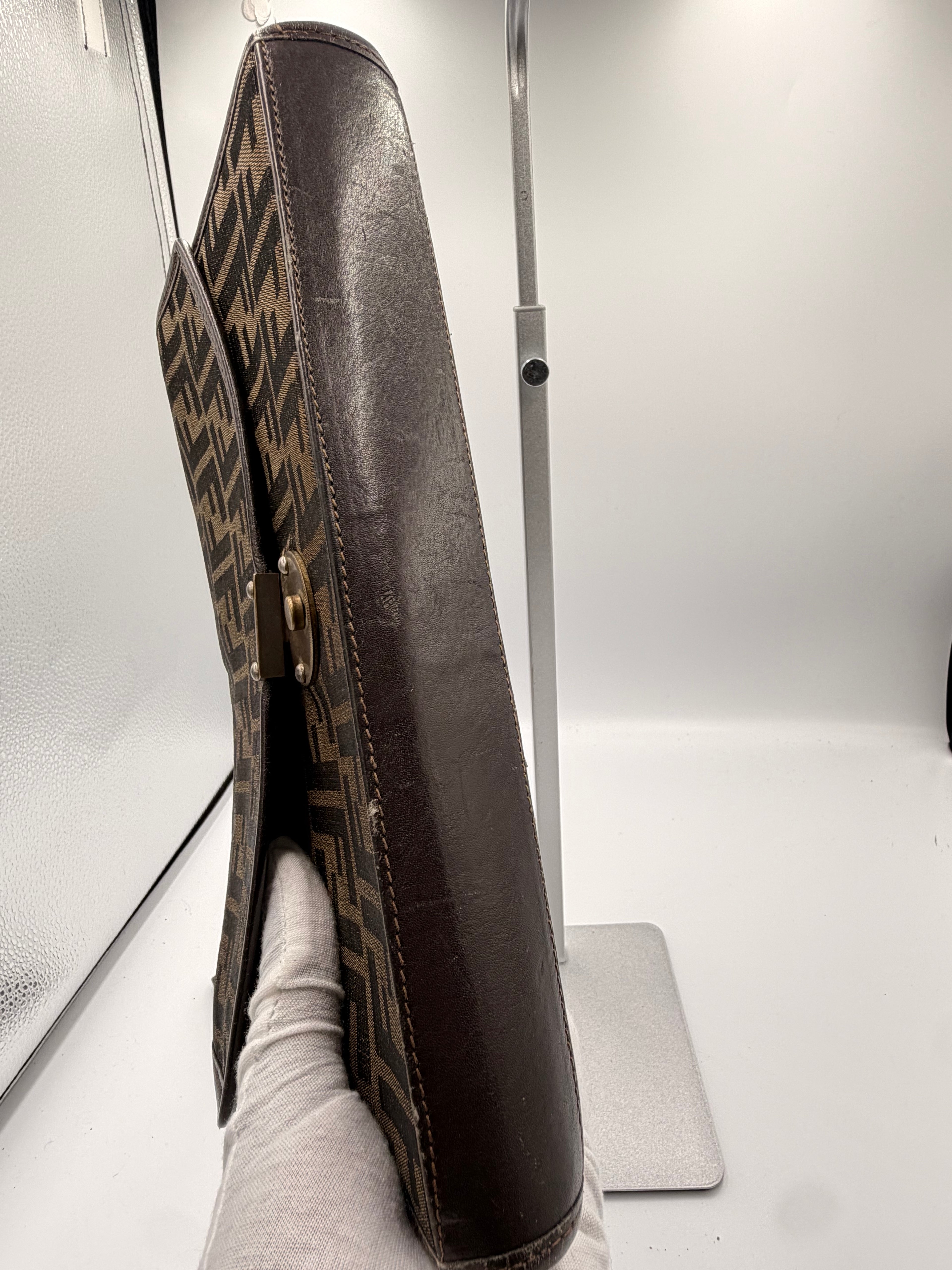 Fendi Zucca Canvas Portfolio Clutch Wristlet