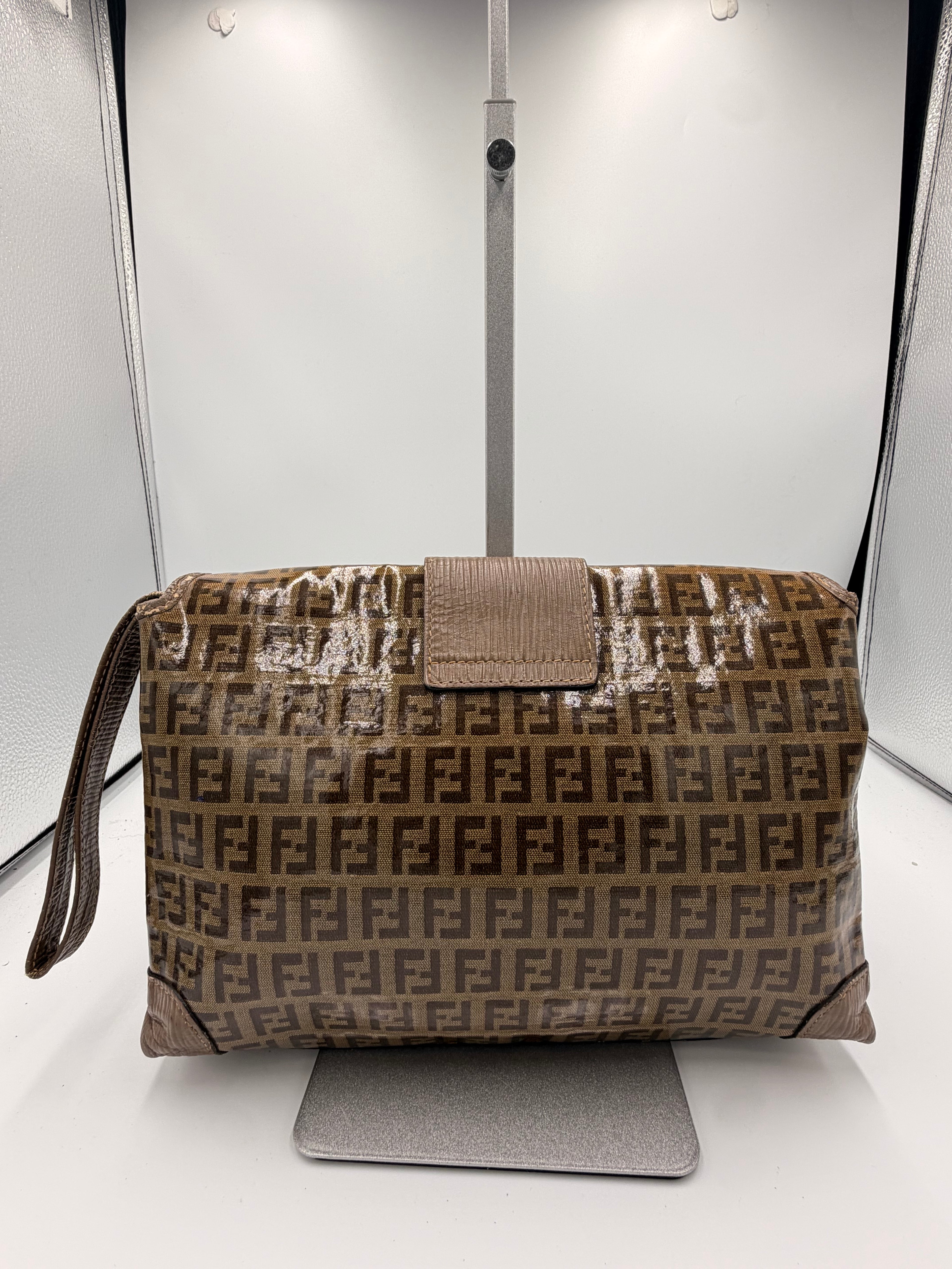 Fendi Zucca Wristlet Clutch