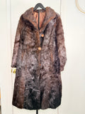 Vintage Sheared Beaver Fur Coat – Deep Chocolate Brown (Medium)