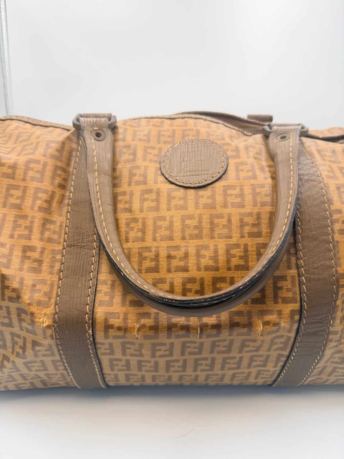 Fendi Vintage Zucca Monogram Boston Bag – Brown
