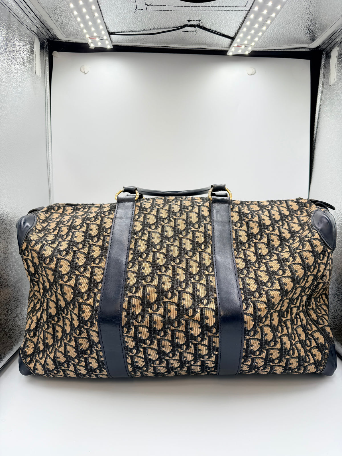Christian Dior Trotter Monogram Boston Travel Bag – Navy