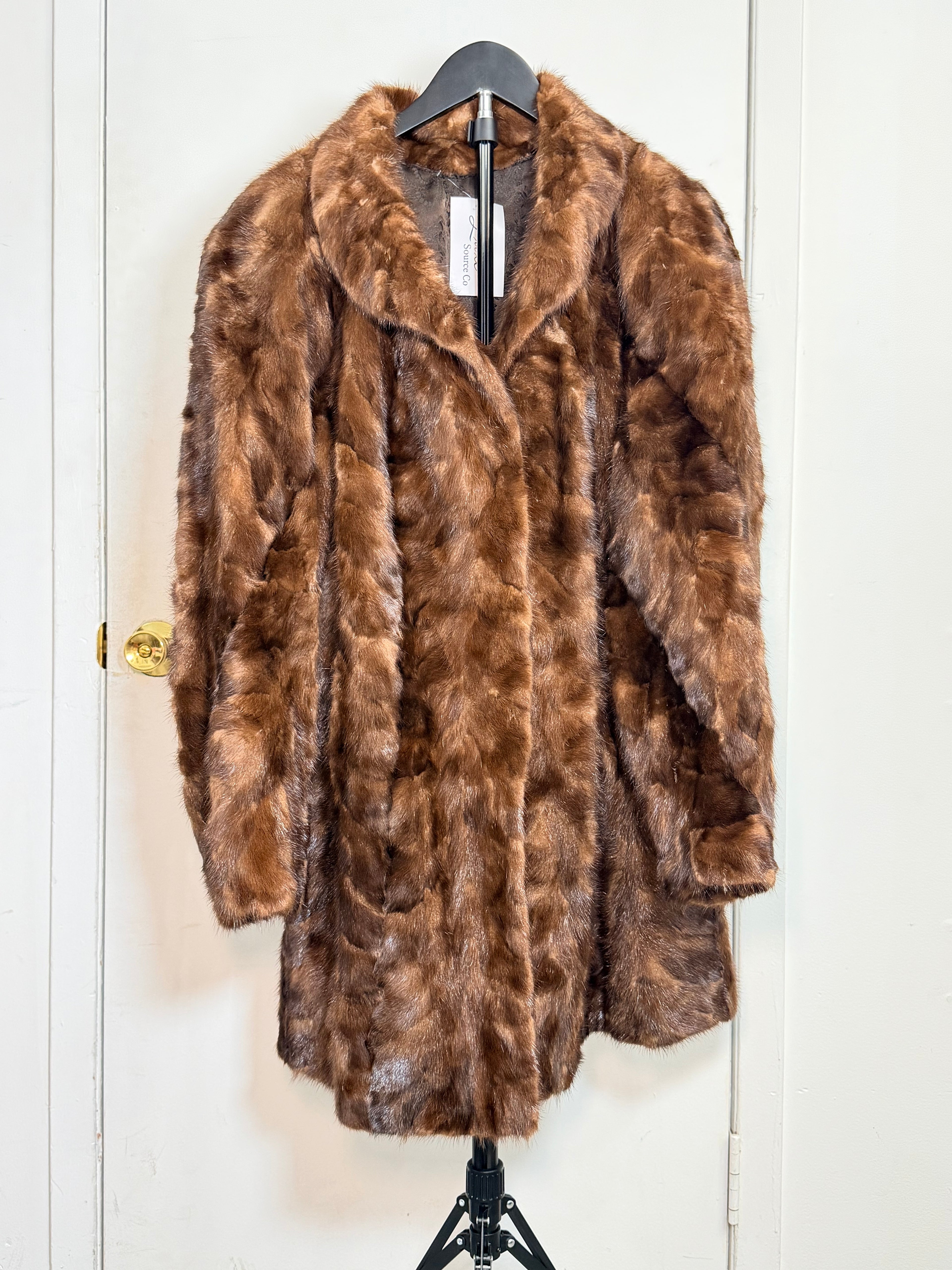 Vintage Brown Mink Fur Coat – Large/XL 014