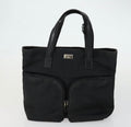 Gucci Black Nylon Tote Bag with Double Front Pockets