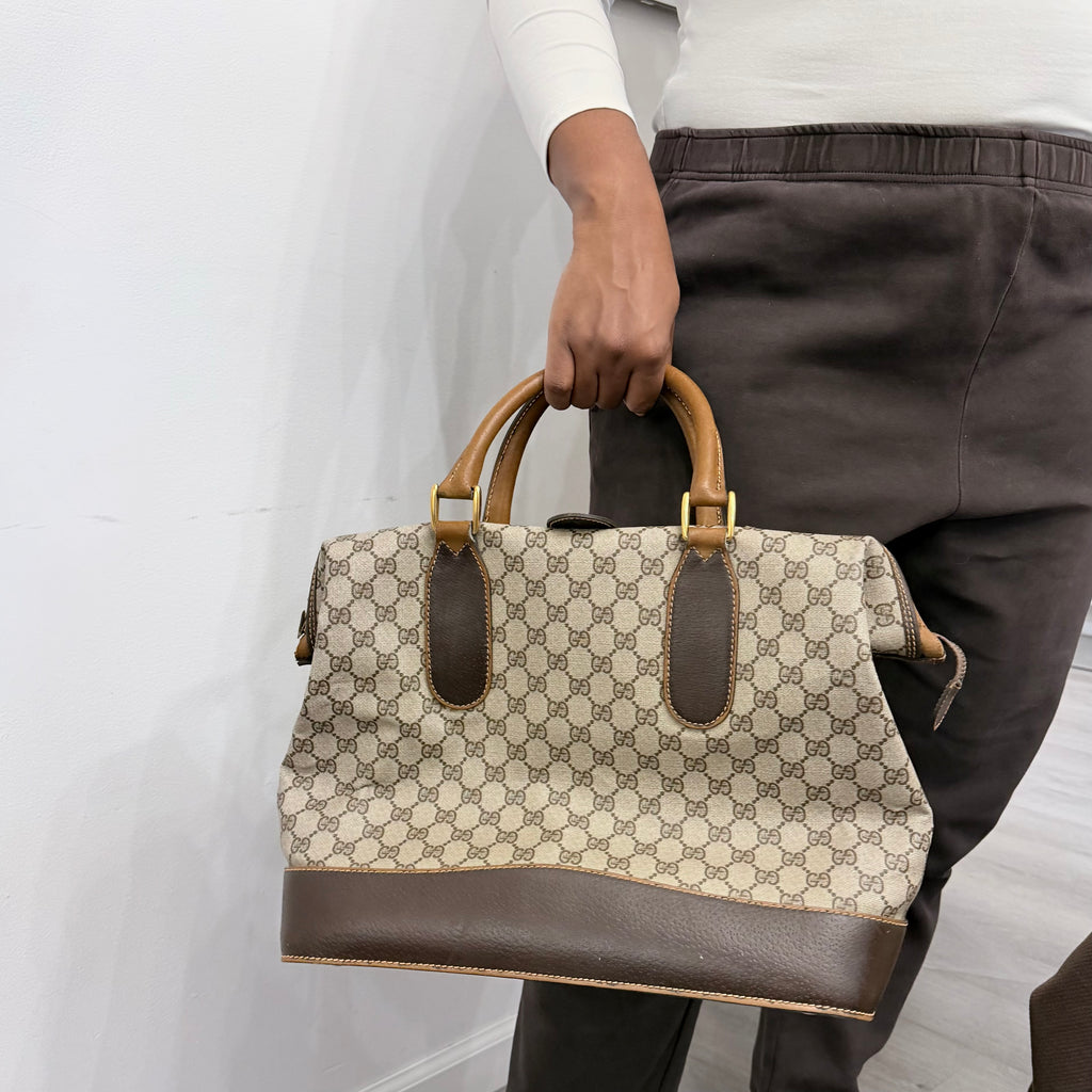 Gucci Vintage Bag – Brown Leather & Monogram