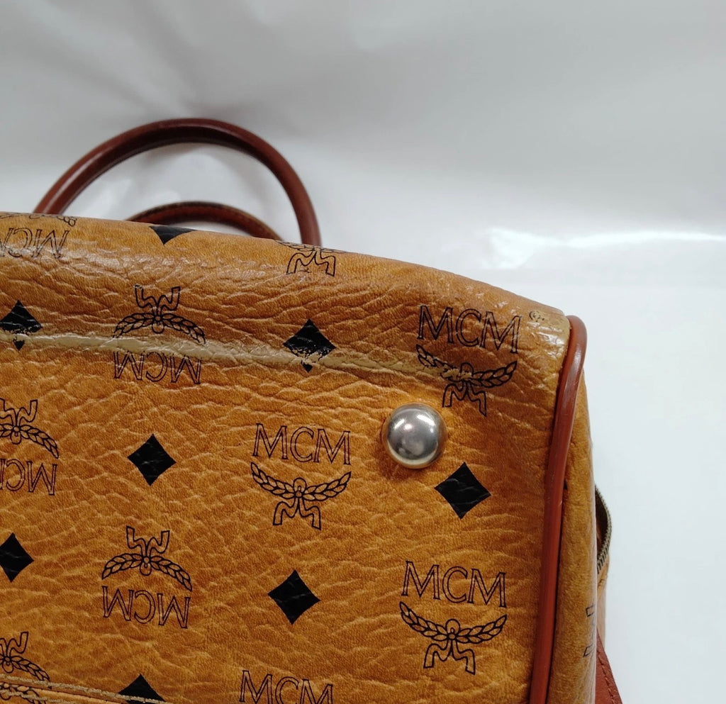 MCM Visetos Boston Bag – Cognac