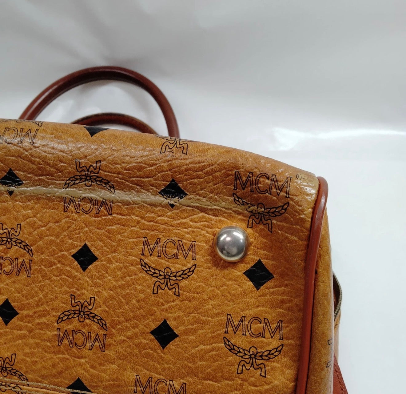 MCM Visetos Boston Bag – Cognac