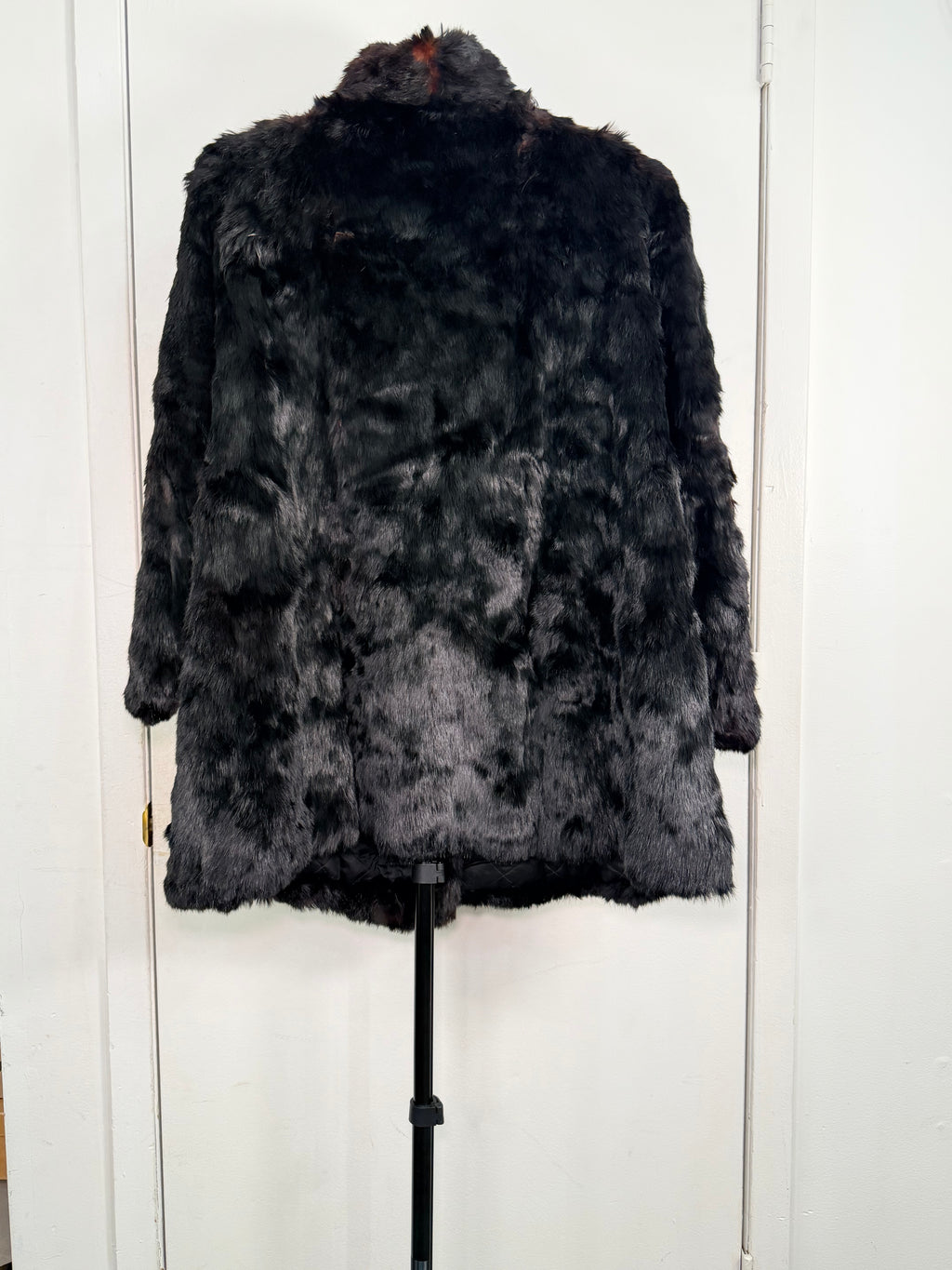 Vintage Rabbit Fur Coat – Jet Black (1X / 2X)