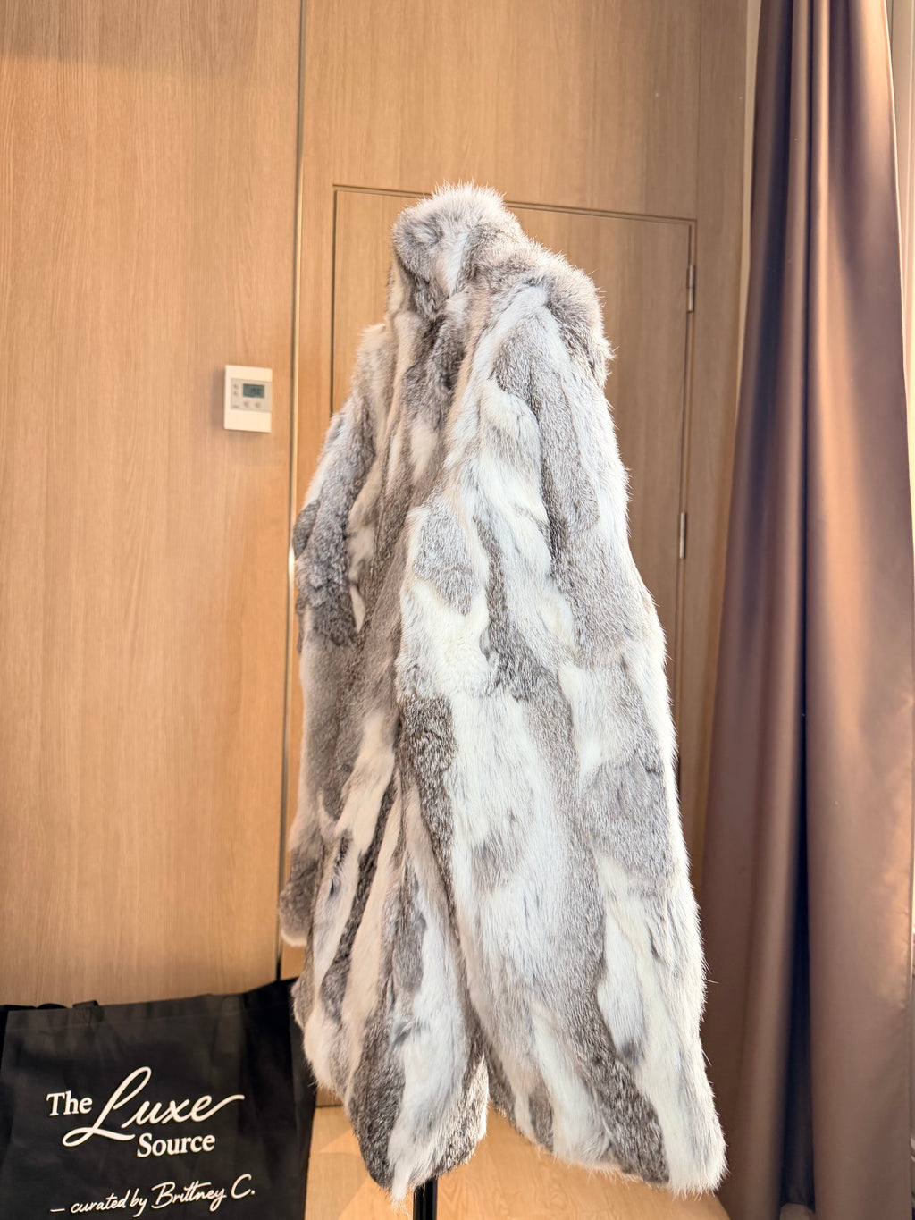 Gray Rabbit Fur Jacket - M - 008