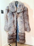 Vintage Silver / Blue Fox Fur Coat – Cool-Toned Grey (Size L/XL)