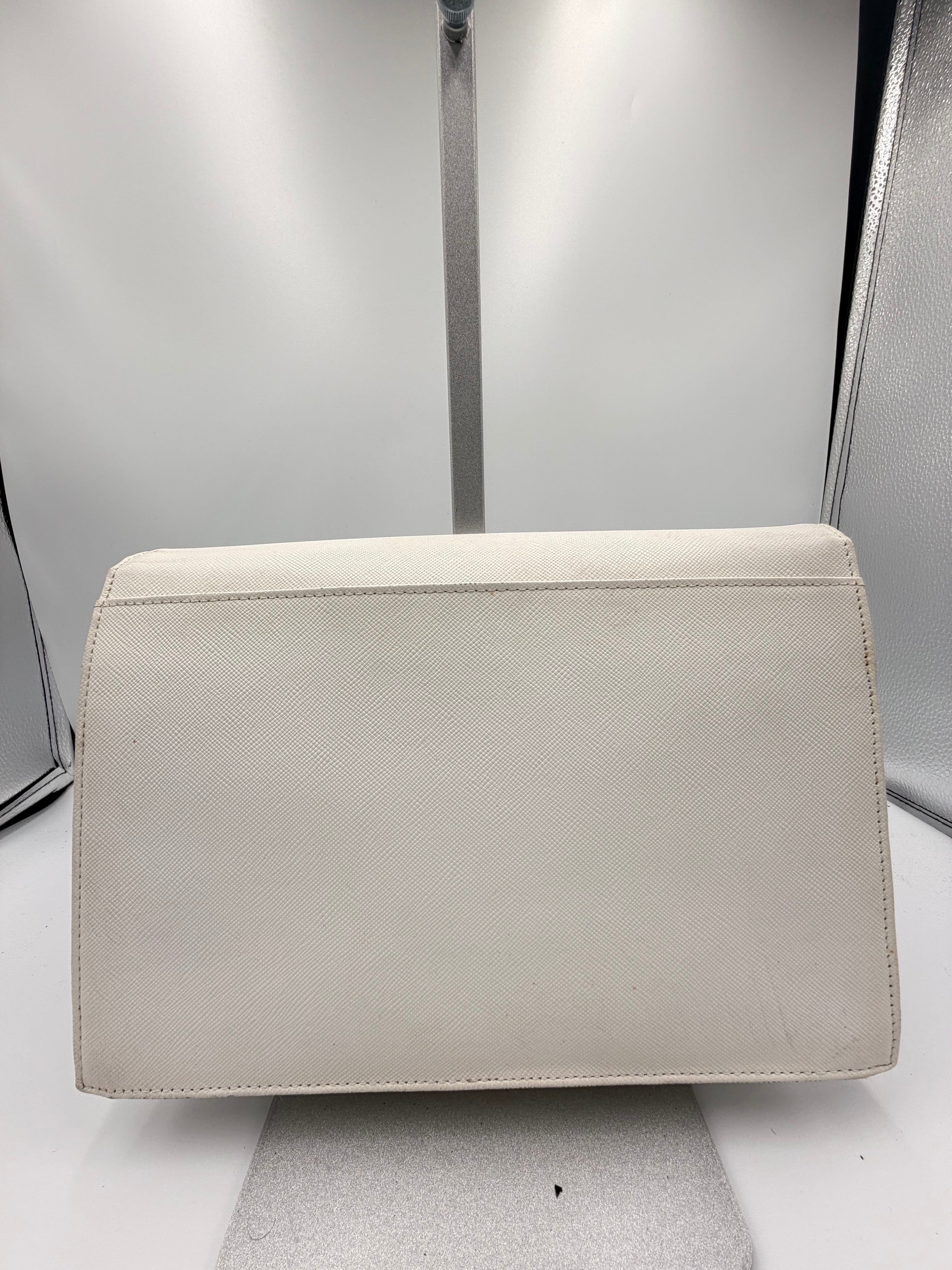 Yves Saint Laurent White Leather Clutch