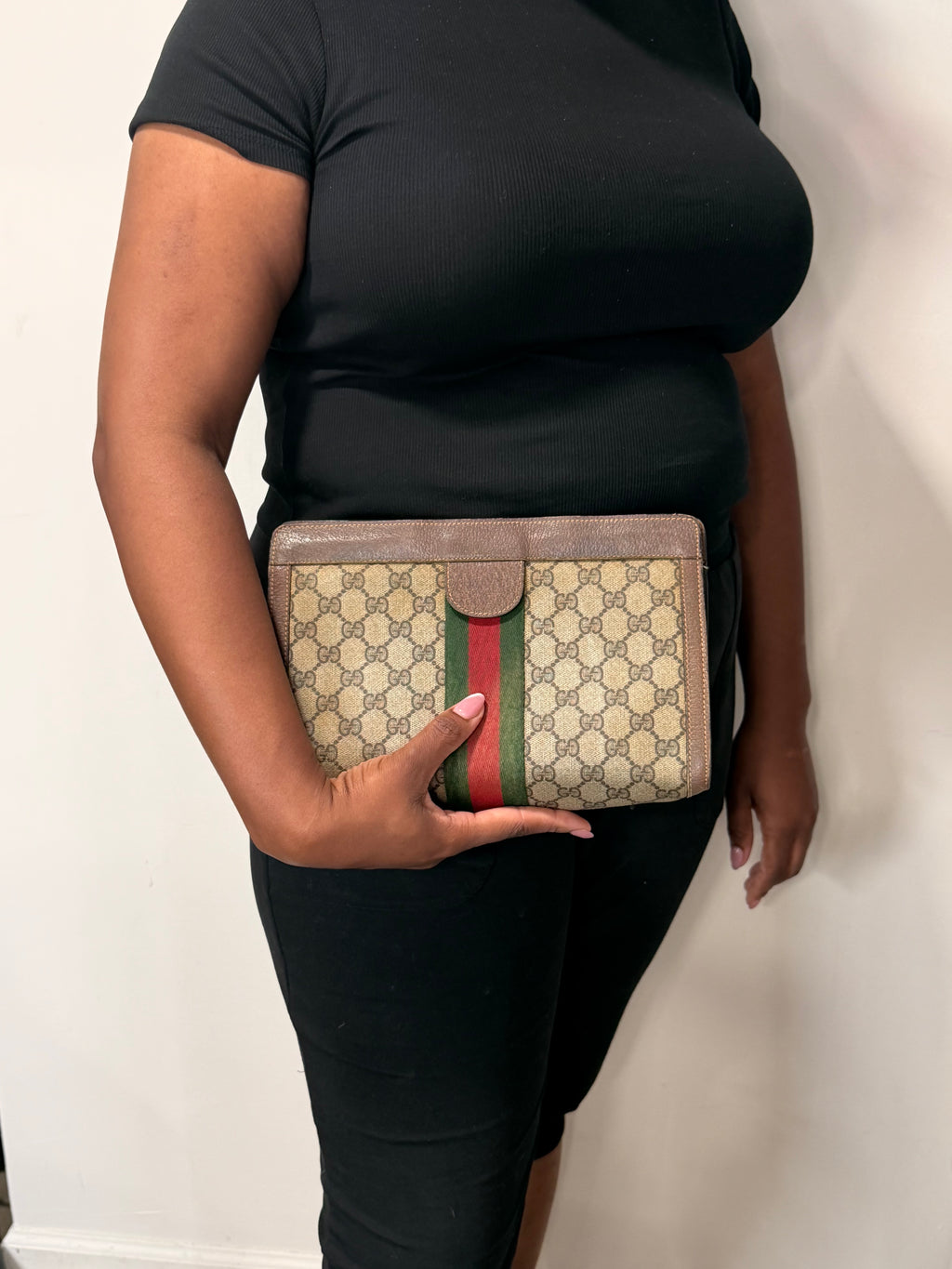 Gucci GG Supreme Web Clutch