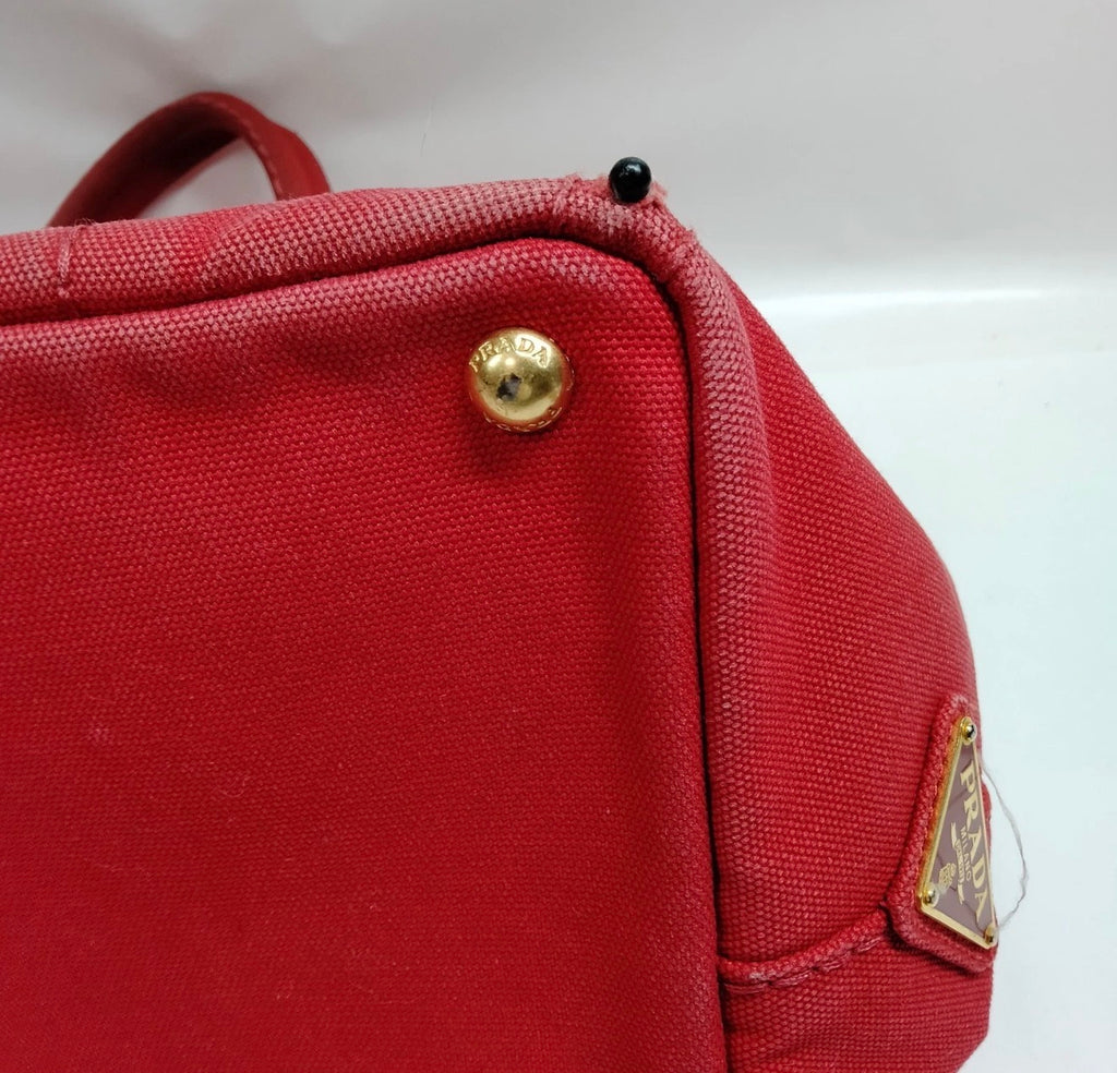 Prada Canapa Canvas Tote – Red